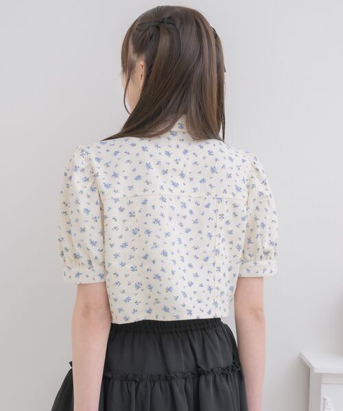 ems excite(エムズエキサイト)の「デニムリボンショートSH(シャツ/ブラウス・レディース・ライトブルー/ブラック/ホワイト系その他・FREE)」の7枚目の写真