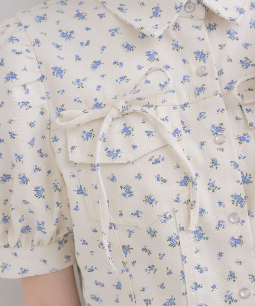 ems excite(エムズエキサイト)の「デニムリボンショートSH(シャツ/ブラウス・レディース・ライトブルー/ブラック/ホワイト系その他・FREE)」の17枚目の写真