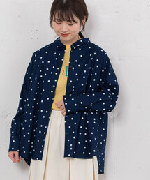 POU DOU DOU | ランダムドットプリントバックタックシャツ(シャツ/ブラウス)