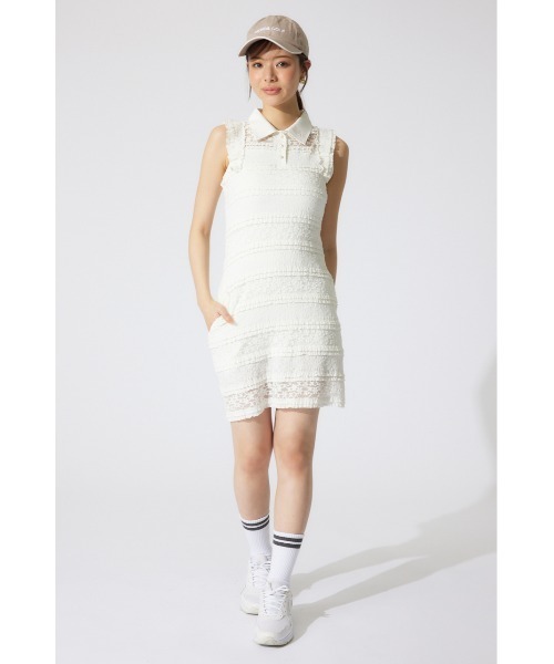 RIENDA GOLF(リエンダゴルフ)の「【RIENDA GOLF】カットレースワンピース 夏服(ワンピース・レディース・ブラック/ライトブルー/ホワイト・SMALL/MEDIUM)」の6枚目の写真