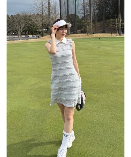 セール】【RIENDA GOLF】カットレースワンピース 夏服
