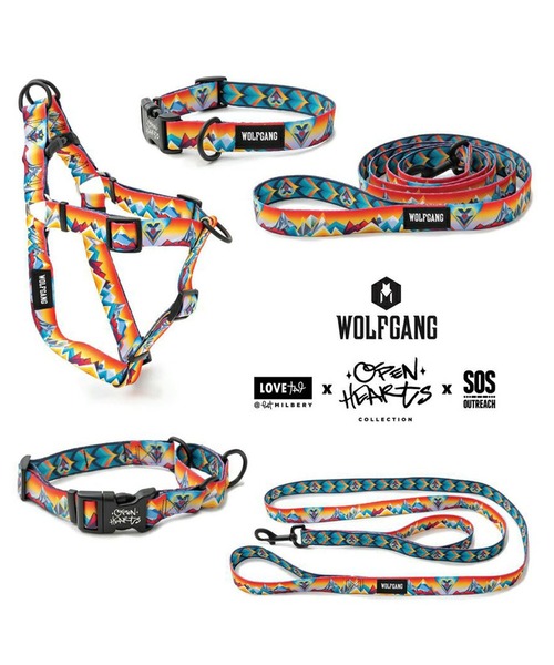 もんもこ【新品】wolfg首輪Lとリード183cm MIXTAPE ウルフギャング WOLFGANG 首輪 大型犬用 Lサイズ 首輪犬 カラー