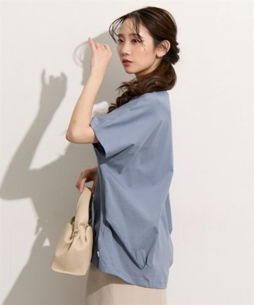 nissen(ニッセン)の「【接触冷感】綿100%USAコットン裾タックプルオーバー(Tシャツ/カットソー・レディース・チャコール/オフホワイト/グレイッシュベージュ/サックスブルー・M/L)」の21枚目の写真