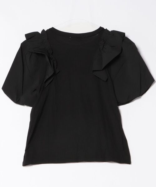 urge:(アージコロン )の「【URGE:】ショルダー フリル 異素材 半袖 カットソー(Tシャツ/カットソー・レディース・ホワイト/ブラック・SMALL/MEDIUM/LARGE/X-LARGE)」の10枚目の写真