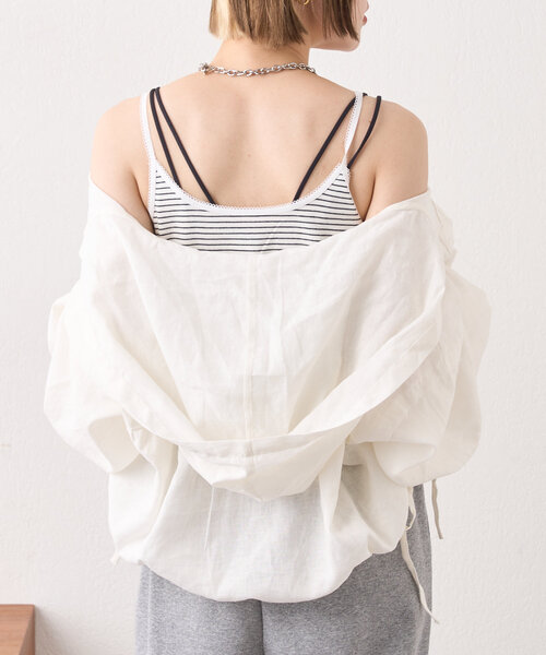 w closet(ダブルクローゼット)の「ボーダーレースキャミ(キャミソール・レディース・ブルー/ブラック/ピンク・FREE)」の9枚目の写真