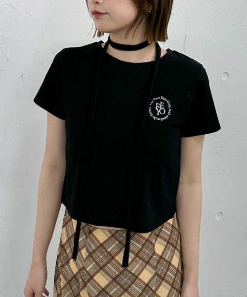 archives(アルシーヴ)の「チョーカー付刺繍チビTee(Tシャツ/カットソー・レディース・ピンク/ブラック/オフホワイト・MEDIUM)」の22枚目の写真