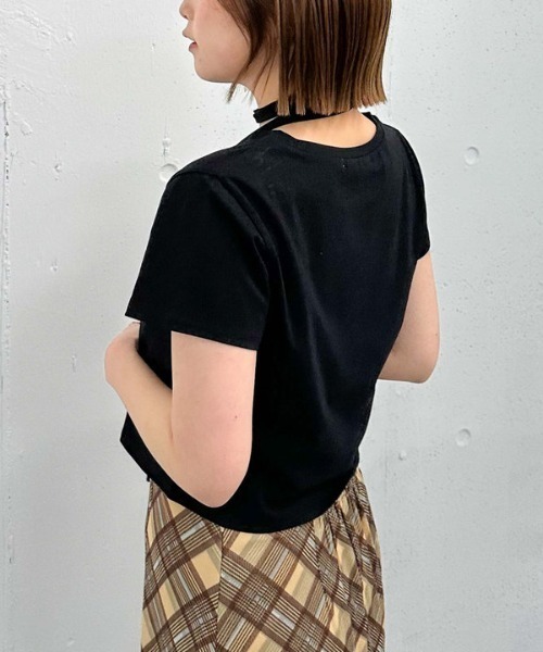 archives(アルシーヴ)の「チョーカー付刺繍チビTee(Tシャツ/カットソー・レディース・ピンク/ブラック/オフホワイト・MEDIUM)」の20枚目の写真