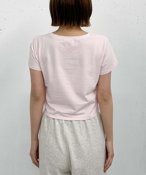archives(アルシーヴ)の「チョーカー付刺繍チビTee(Tシャツ/カットソー・レディース・ピンク/ブラック/オフホワイト・MEDIUM)」の7枚目の写真