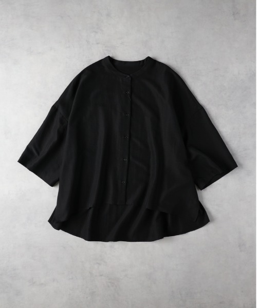 Right-on(ライトオン)の「HONEYSUCKLE ROSE(ハニーサックルローズ)【レディース】フィブリルサテンシャツ(シャツ/ブラウス・レディース・ブラック/オフホワイト/オレンジ・L/M)」の1枚目の写真