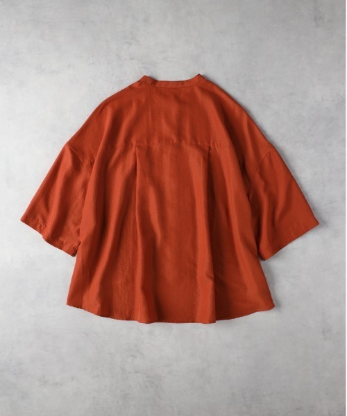Right-on(ライトオン)の「HONEYSUCKLE ROSE(ハニーサックルローズ)【レディース】フィブリルサテンシャツ(シャツ/ブラウス・レディース・ブラック/オフホワイト/オレンジ・L/M)」の8枚目の写真