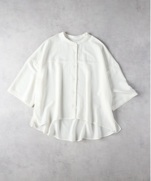 Right-on(ライトオン)の「HONEYSUCKLE ROSE(ハニーサックルローズ)【レディース】フィブリルサテンシャツ(シャツ/ブラウス・レディース・ブラック/オフホワイト/オレンジ・L/M)」の12枚目の写真