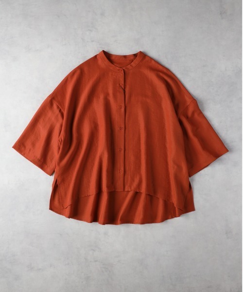 Right-on(ライトオン)の「HONEYSUCKLE ROSE(ハニーサックルローズ)【レディース】フィブリルサテンシャツ(シャツ/ブラウス・レディース・ブラック/オフホワイト/オレンジ・L/M)」の13枚目の写真