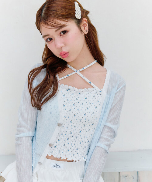 OLIVE des OLIVE(オリーブデオリーブ)の「【shell Collection】shellカーデ(カーディガン/ボレロ・レディース・オフホワイト/サックスブルー/ラベンダー・FREE)」の13枚目の写真