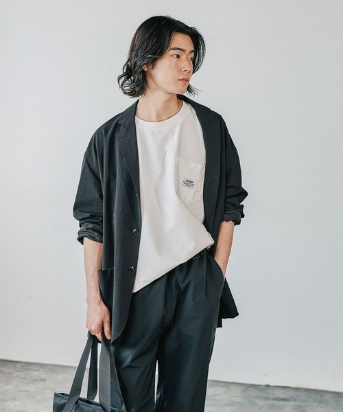 BAYFLOW(ベイフロー)の「【接触冷感・吸水速乾】クールタッチピグメント半袖Tシャツ(Tシャツ/カットソー・メンズ・チャコールグレー/オフホワイト/ブラウン/ブルーグリーン・LARGE/MEDIUM)」の7枚目の写真