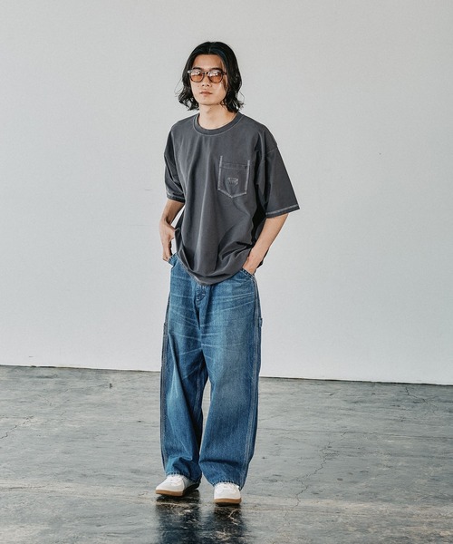 BAYFLOW(ベイフロー)の「【接触冷感・吸水速乾】クールタッチピグメント半袖Tシャツ(Tシャツ/カットソー・メンズ・チャコールグレー/オフホワイト/ブラウン/ブルーグリーン・LARGE/MEDIUM)」の14枚目の写真
