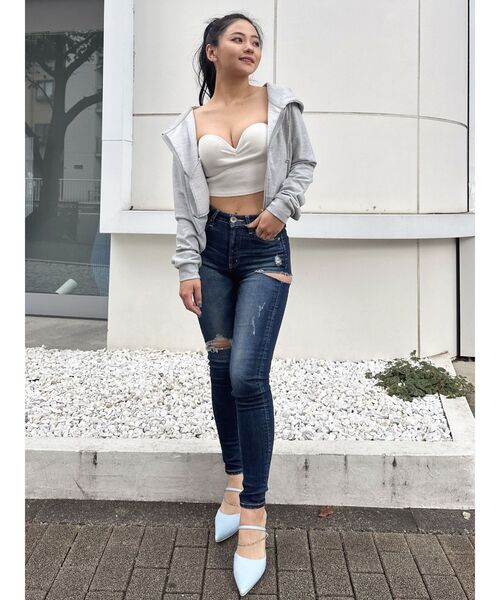 パーカー GYDA Short ラメパーカー「SETUP着用可」 レディース GYDA Short ラメパーカー【SETUP着用可】[品番：MKSW0064953