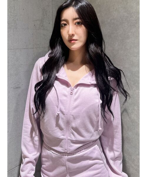 GYDA（ジェイダ）の「GYDA Short ラメパーカー【SETUP着用可】（パーカー・レディース・グレー/オフホワイト/パープル/ブラック・FREE）」の11枚目の写真