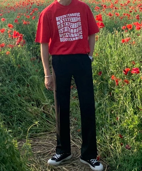 NOWLE(ノウル)の「【NOWLE】ウェーブロゴ クルーネック 半袖 Tシャツ(Tシャツ/カットソー・メンズ・ブラック/レッド・MEDIUM/LARGE/X-LARGE)」の7枚目の写真