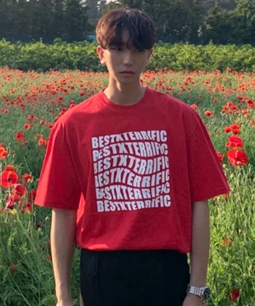 NOWLE(ノウル)の「【NOWLE】ウェーブロゴ クルーネック 半袖 Tシャツ(Tシャツ/カットソー・メンズ・ブラック/レッド・MEDIUM/LARGE/X-LARGE)」の5枚目の写真