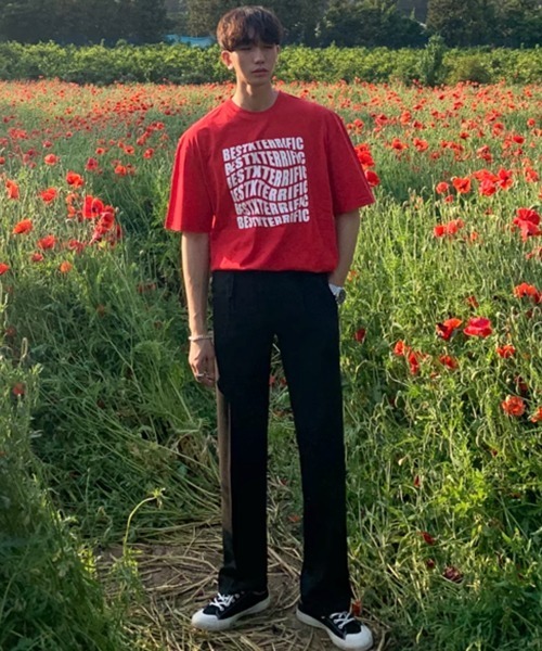 NOWLE(ノウル)の「【NOWLE】ウェーブロゴ クルーネック 半袖 Tシャツ(Tシャツ/カットソー・メンズ・ブラック/レッド・MEDIUM/LARGE/X-LARGE)」の8枚目の写真