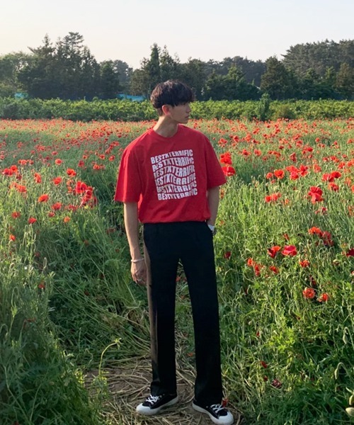 NOWLE(ノウル)の「【NOWLE】ウェーブロゴ クルーネック 半袖 Tシャツ(Tシャツ/カットソー・メンズ・ブラック/レッド・MEDIUM/LARGE/X-LARGE)」の9枚目の写真