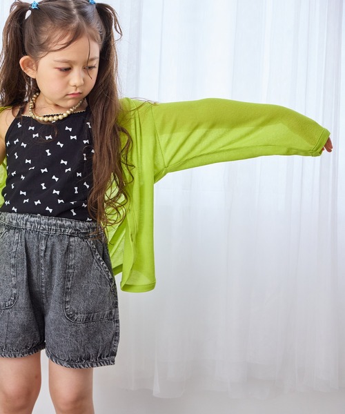 MARKEY'S(マーキーズ)の「薄手リブ長袖カーディガン(カーディガン/ボレロ・キッズ・ライトグリーン/オフホワイト/ライトグレー・90/100/110/120/80/130/95/140/150)」の5枚目の写真