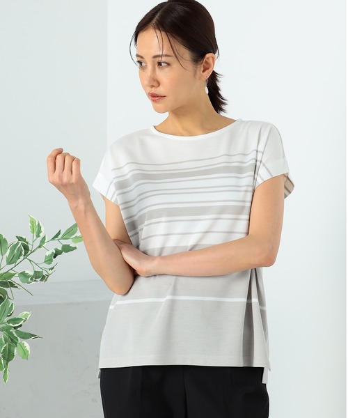 GALLORIA(ギャローリア)の「パネルボーダープルオーバー(Tシャツ/カットソー・レディース・ネイビー/ライトベージュ・LL/S/M/L)」の2枚目の写真