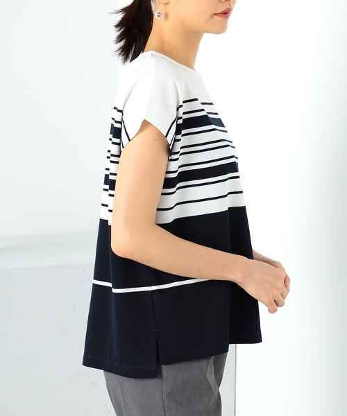 GALLORIA(ギャローリア)の「パネルボーダープルオーバー(Tシャツ/カットソー・レディース・ネイビー/ライトベージュ・LL/S/M/L)」の8枚目の写真