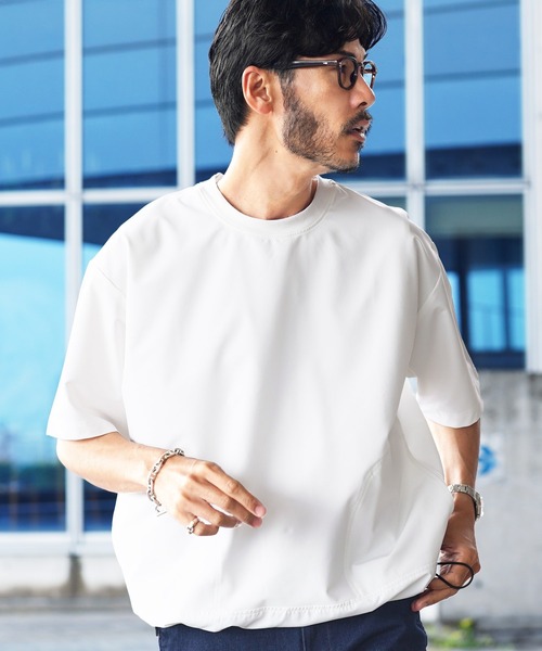 jiggys shop(ジギーズショップ)の「テックミニ裏毛 ドローコード 半袖Tシャツ アクティブウェア(Tシャツ/カットソー・メンズ・ブラック/グレー/ホワイト/カーキ・X-LARGE/LARGE/MEDIUM)」の1枚目の写真