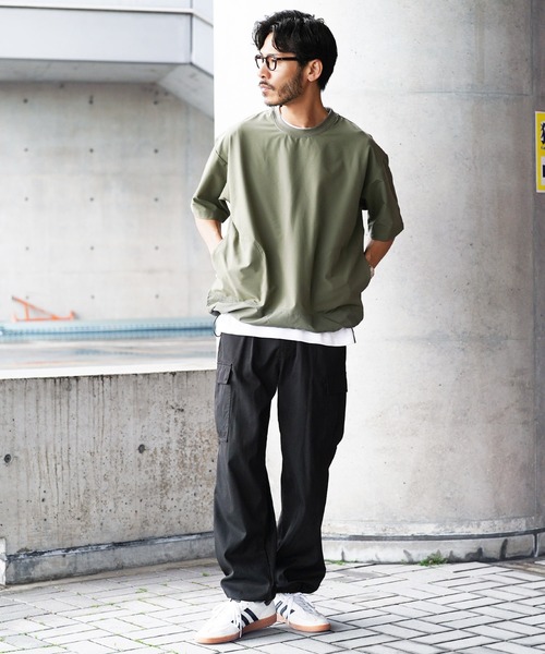 jiggys shop(ジギーズショップ)の「テックミニ裏毛 ドローコード 半袖Tシャツ アクティブウェア(Tシャツ/カットソー・メンズ・ブラック/グレー/ホワイト/カーキ・X-LARGE/LARGE/MEDIUM)」の15枚目の写真