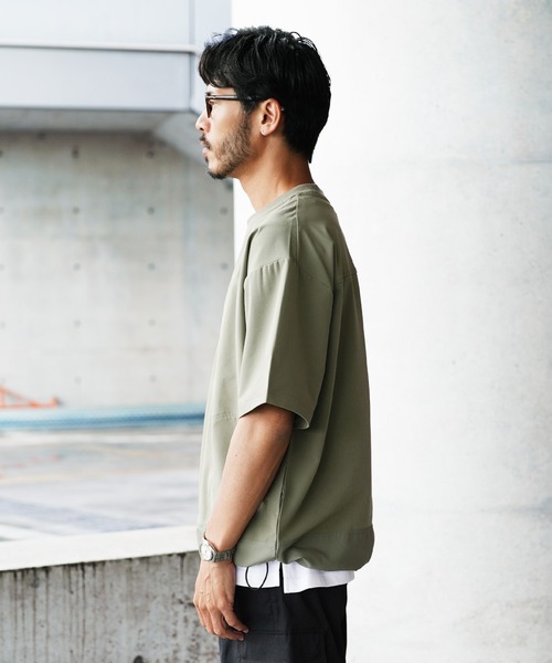 jiggys shop(ジギーズショップ)の「テックミニ裏毛 ドローコード 半袖Tシャツ アクティブウェア(Tシャツ/カットソー・メンズ・ブラック/グレー/ホワイト/カーキ・X-LARGE/LARGE/MEDIUM)」の6枚目の写真