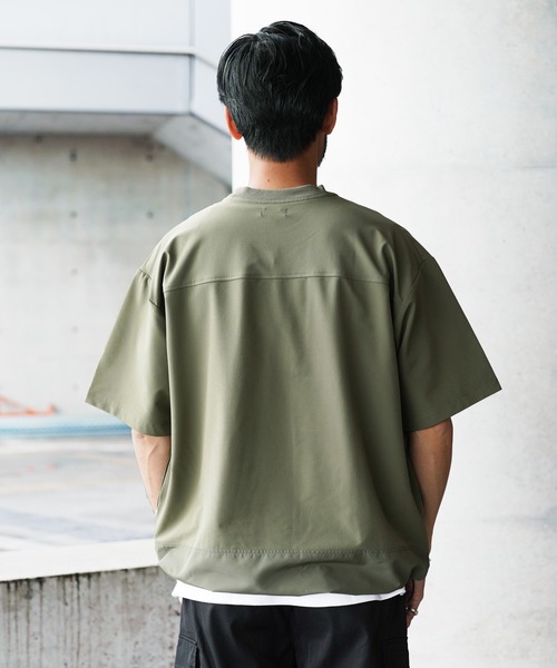 jiggys shop(ジギーズショップ)の「テックミニ裏毛 ドローコード 半袖Tシャツ アクティブウェア(Tシャツ/カットソー・メンズ・ブラック/グレー/ホワイト/カーキ・X-LARGE/LARGE/MEDIUM)」の7枚目の写真