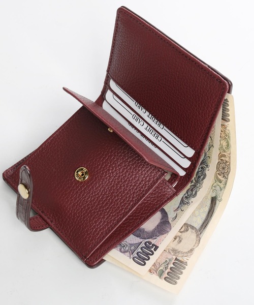 クロコダイル 二つ折り 財布 レディース シャイニング 加工 ベルト付き