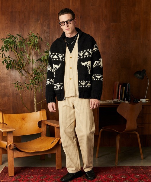 送料込　ショット　schott カウチン　ジャケット　ロングホーン　L 782524006-black-top.jpg