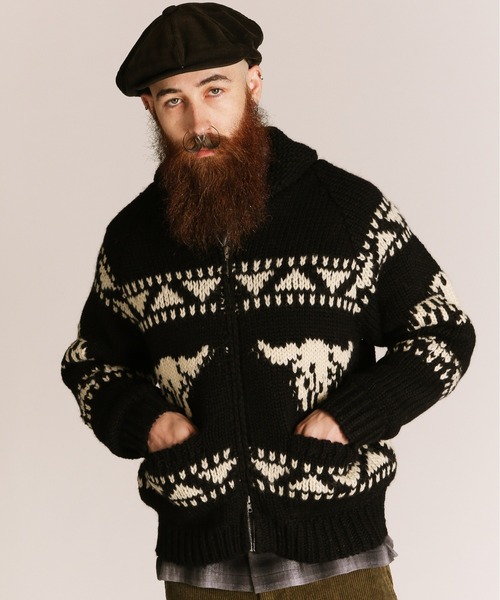 schott（ショット）の「Schott/ショット/COWICHAN KNIT/カウチンニット（ニット/セーター・メンズ・ブラック/グレー・M/XL/L）」の13枚目の写真