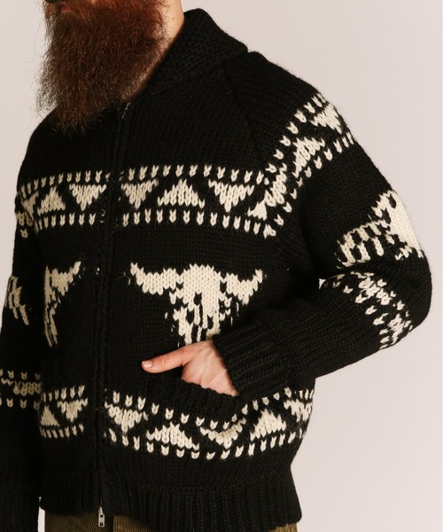 schott（ショット）の「Schott/ショット/COWICHAN KNIT/カウチンニット（ニット/セーター・メンズ・ブラック/グレー・M/XL/L）」の8枚目の写真