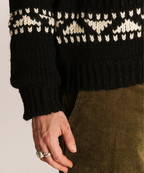schott（ショット）の「Schott/ショット/COWICHAN KNIT/カウチンニット（ニット/セーター・メンズ・ブラック/グレー・M/XL/L）」の9枚目の写真