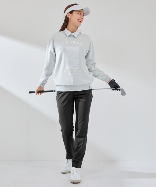 JUN&ROPE'（ジュンアンドロペ）の「【吸水速乾】【接触冷感】トリコットテーパードパンツ（その他パンツ・レディース・ブラック/ネイビー・M/S/L）」の8枚目の写真