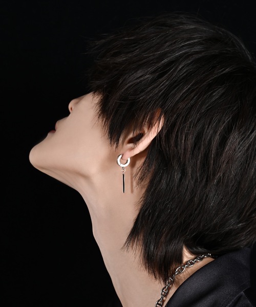 surgical stainless rod ear cuff / pierce / サージカル