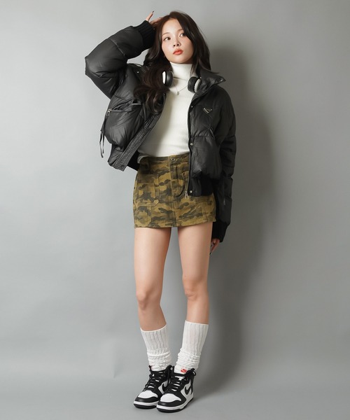 迷彩柄/カモ柄ツイルミニスカート/インナーパンツ付き（スカート