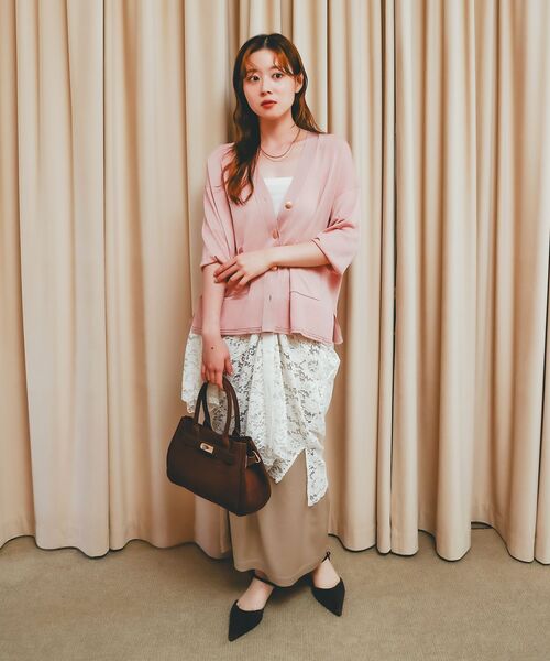 le.coeur blanc（ルクールブラン）の「《手洗い可能》シャイニーナロースカート（スカート・レディース・グレイッシュベージュ/ブラウン・38）」の9枚目の写真