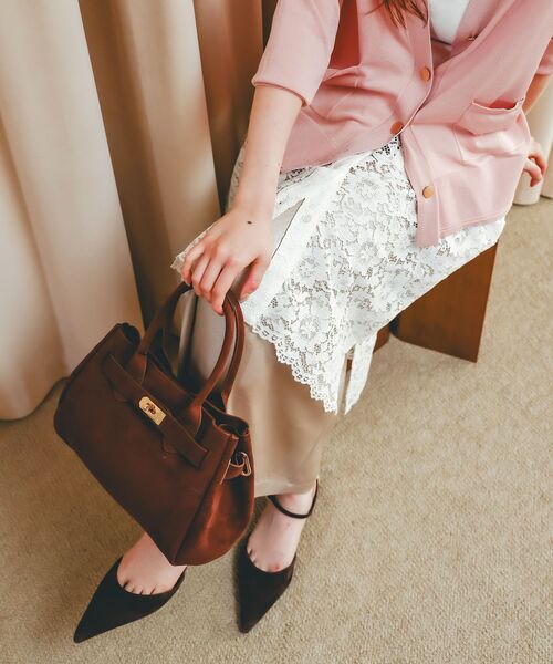 le.coeur blanc（ルクールブラン）の「《手洗い可能》シャイニーナロースカート（スカート・レディース・グレイッシュベージュ/ブラウン・38）」の11枚目の写真