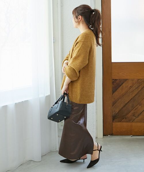 le.coeur blanc（ルクールブラン）の「《手洗い可能》シャイニーナロースカート（スカート・レディース・グレイッシュベージュ/ブラウン・38）」の19枚目の写真