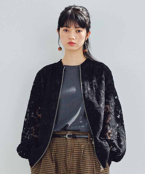 MEDE19F（メデジュウキュウ）の「ＭＥＤＥ１９Ｆ　オーガンジーレースブルゾン（ブルゾン・レディース・オフホワイト/ブラック・M/L/LL）」の2枚目の写真