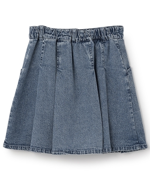 pom ponette junior（ポンポネットジュニア）の「【接触冷感】タックスカート×インパンセット（スカート・キッズ・ライトブルー/オフホワイト・L:160cm/S:140cm/M:150cm/LL(165cm)）」の3枚目の写真