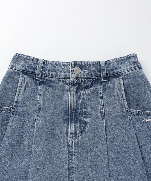pom ponette junior（ポンポネットジュニア）の「【接触冷感】タックスカート×インパンセット（スカート・キッズ・ライトブルー/オフホワイト・L:160cm/S:140cm/M:150cm/LL(165cm)）」の5枚目の写真