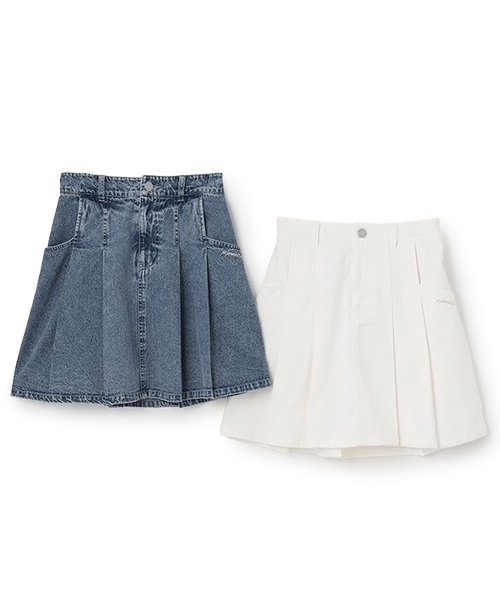 pom ponette junior（ポンポネットジュニア）の「【接触冷感】タックスカート×インパンセット（スカート・キッズ・ライトブルー/オフホワイト・L:160cm/S:140cm/M:150cm/LL(165cm)）」の13枚目の写真