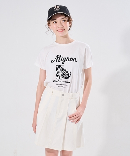 pom ponette junior（ポンポネットジュニア）の「【接触冷感】タックスカート×インパンセット（スカート・キッズ・ライトブルー/オフホワイト・L:160cm/S:140cm/M:150cm/LL(165cm)）」の18枚目の写真