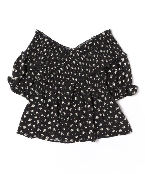 GORGE（ゴージ）の「《花柄×クロスネック》レディース オフショルブラウス フリル袖 春夏（Tシャツ/カットソー・レディース・ベージュ/アイボリー/ブラック・F）」の18枚目の写真