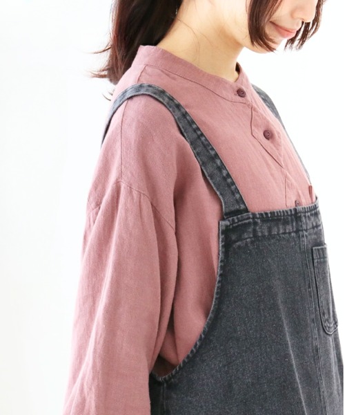 sanpo kuschel(サンポクシェル)の「楽を極めたデニムジャンスカ(ジャンパースカート・レディース・ブラック・LONG/MEDIUM)」の12枚目の写真